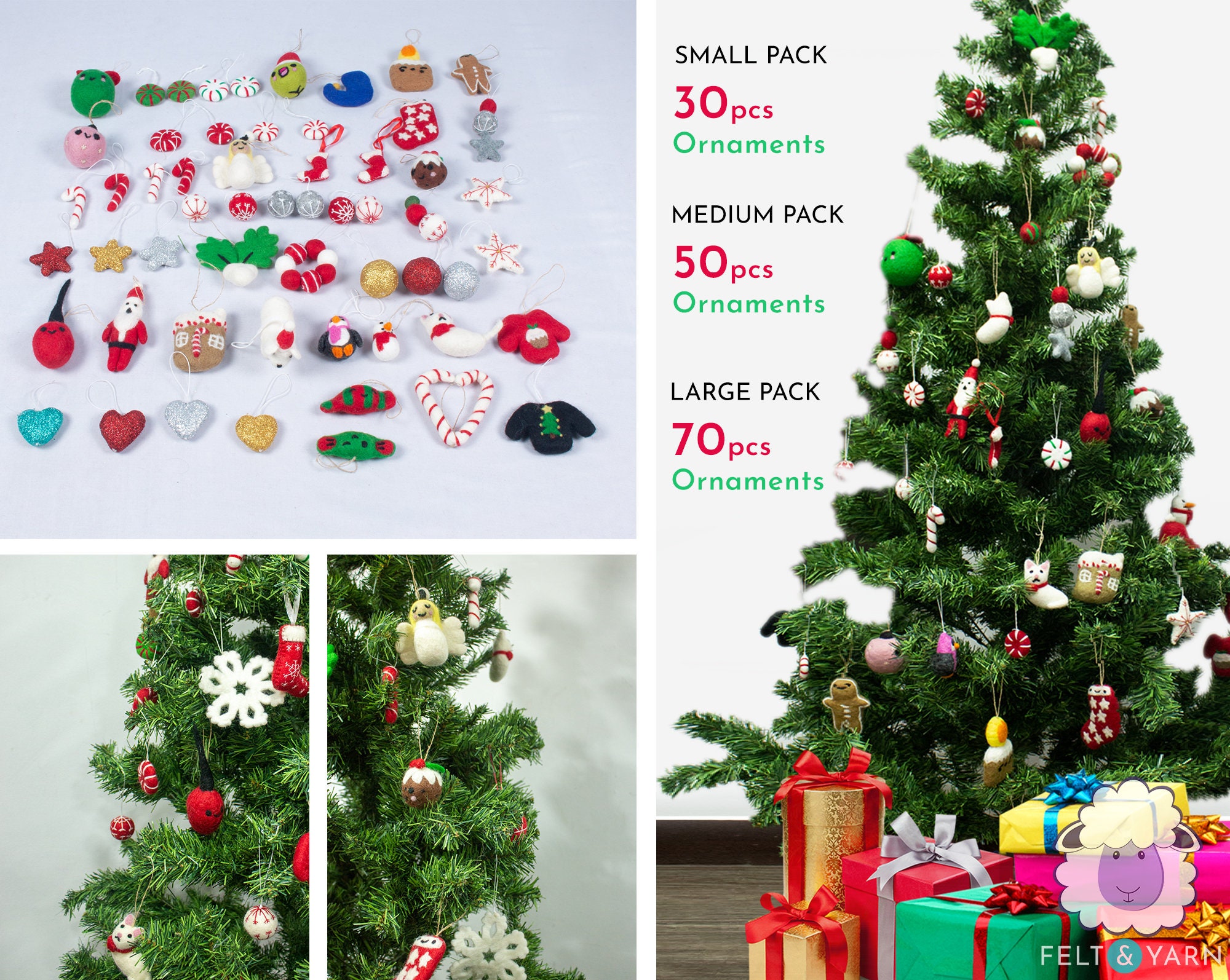 Christmas 2022 Wa Wool Felt Christmas Tree Decoration Package Xmas Hand Felted | Etsy  Australia