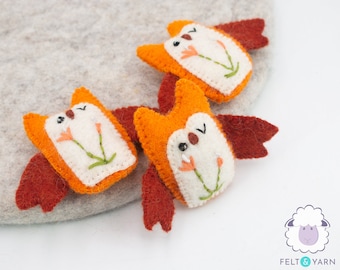 10 Pieces | 7cm Felt Mini Owl | Hand Felted Cute Owl | Needle Felted Owl | Wool Felt Bird |Fair Trade|100% Wool and Handmade | FREE SHIPPING