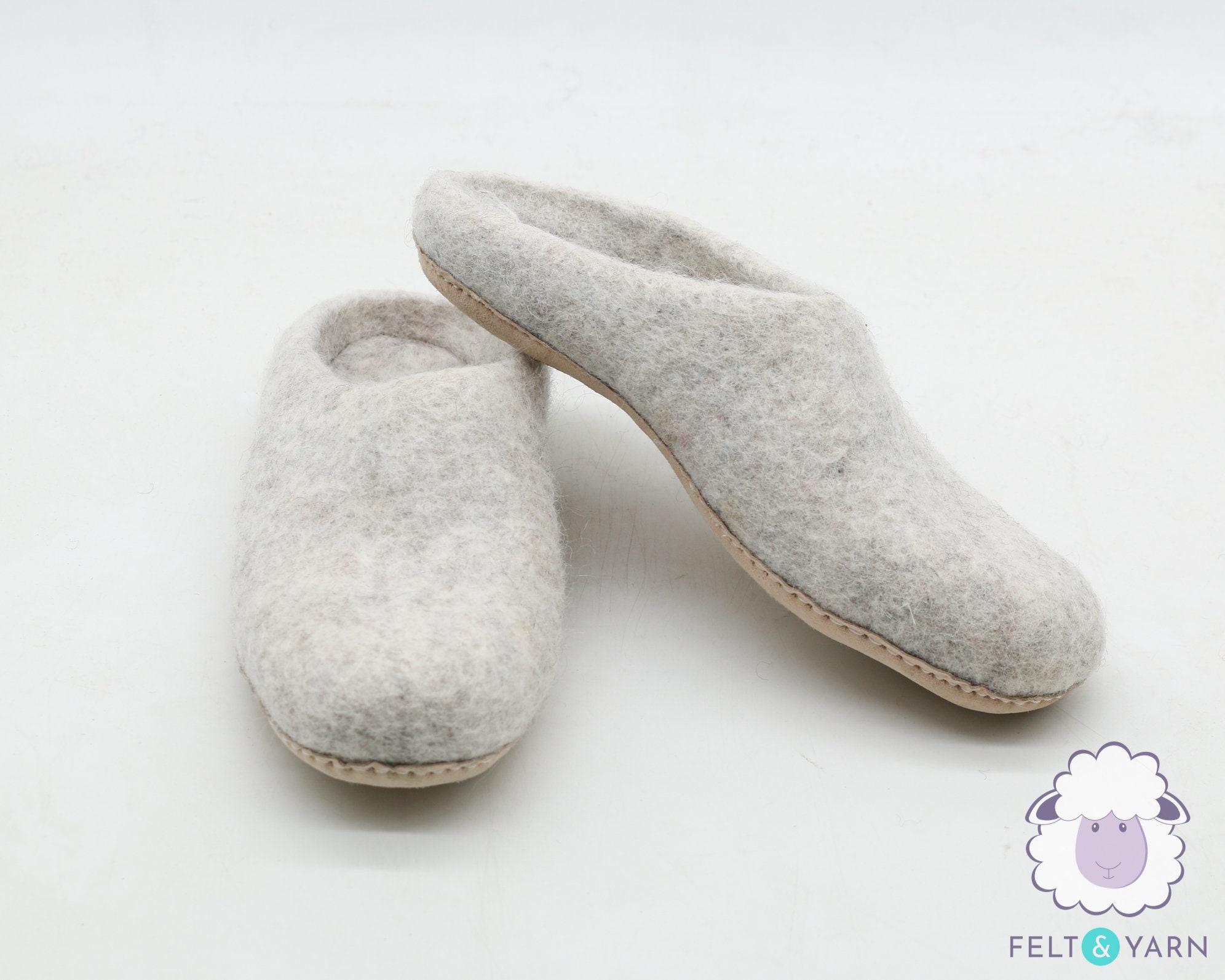 36EU46EU Wool Felt Slippers Natural Wool Felt Shoes Etsy