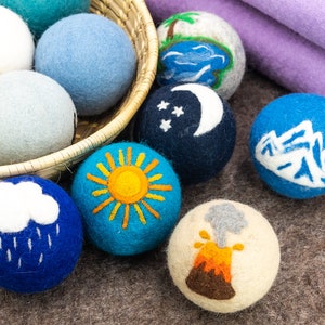 8cm Wanderlust Design Wolltrockner Bälle für Moderne Waschküche Dekor | 6 Stück Packung: Fair Trade und Ethisch Handgemacht