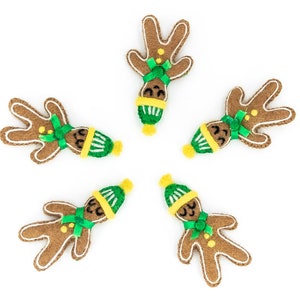 50 pcs Christmas gingerbread man Felt gingerbread man ornament Cute Christmas gifts image 3