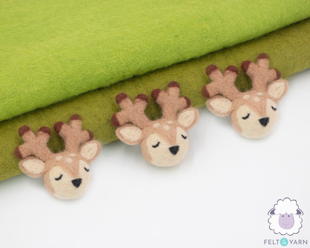 25 Pcs Wool Felt Deer Head Hand Felted Animal Head Decor for Etsy UK