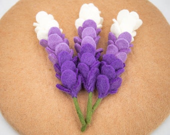 20cm Wool Felt Lavender Hand Felted Spring Flower For Birthday, Anniversary, Wedding, and Home Decor: Fair Trade and Ethically Made