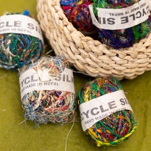 1Kg  Bulky Recycled Silk Yarn | Grade A Upcycled Yarn for Crochet, Weaving Projects