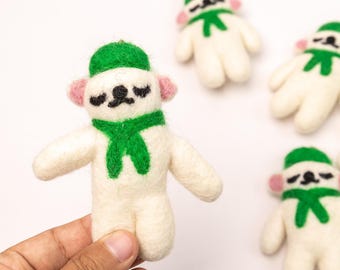 Handcrafted Felt Bear Ornament | Needle Felted Bear | Christmas Tree Ornaments | Christmas Decoration | Polar Bear Decor