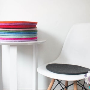 35cm Wool Felted Seat Pad, Round Thick Chair Cushion For Felt Home Decor, Start with 2 Sets of Handmade Pads image 5