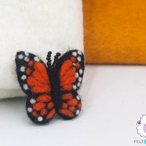 20 Pcs of Wool Felt Orange Butterfly Hand Felted 5cm Monarch For DIY Garland and Decor Craft Supplies: Fair Trade and Ethically Handmade image 1
