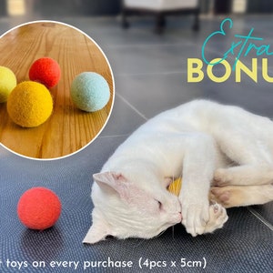 Felted Wool Cat Cave Bed: Handmade Sunrise Design, 50cm image 2