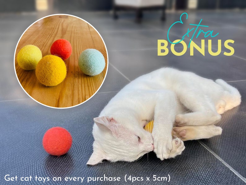 Felted Wool Cat Cave Bed: Handmade Sunrise Design, 50cm image 2