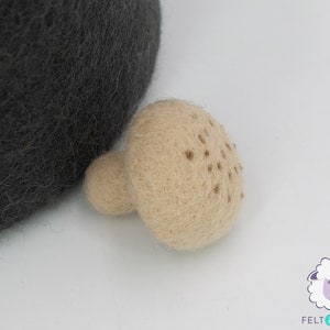 25 Pcs of 4cm Wool Felt Button Almond color Mushroom Felted Veggies for Craft Supply: Ethically Handmade in Nepal