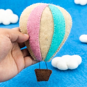 15cm Felt Hot Air Balloon Craft Crib Nursery Mobile Travel Nursery Decor Unisex Baby Gifts image 3