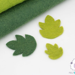 Handmade Bulk Green Felt Leaves Ornament | Felt Leaf Garland | Die Cut Felt Leaves | Big Leaf Party Decor | Felt Leaf Cut Outs