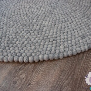 Round Felt Rug | Wool Circle Rug | Felt Ball Rug | Felt Carpet | Circle ...