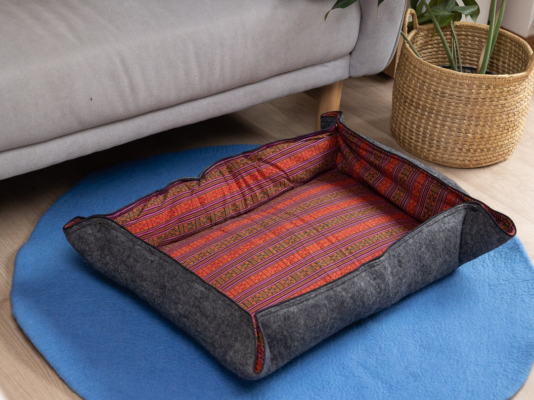 45cm Wool Felt Dog Bed Best Dog Beds Felt Sheet Dog Bed Etsy