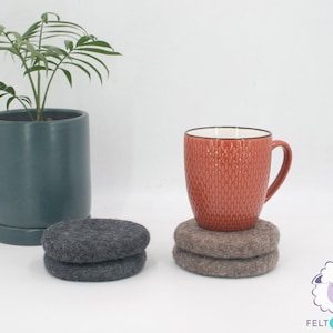 Wool Felt Sheet Thick Coasters for Table | Absorbent Coasters | Custom Color Coasters | Handmade and Free Shipping