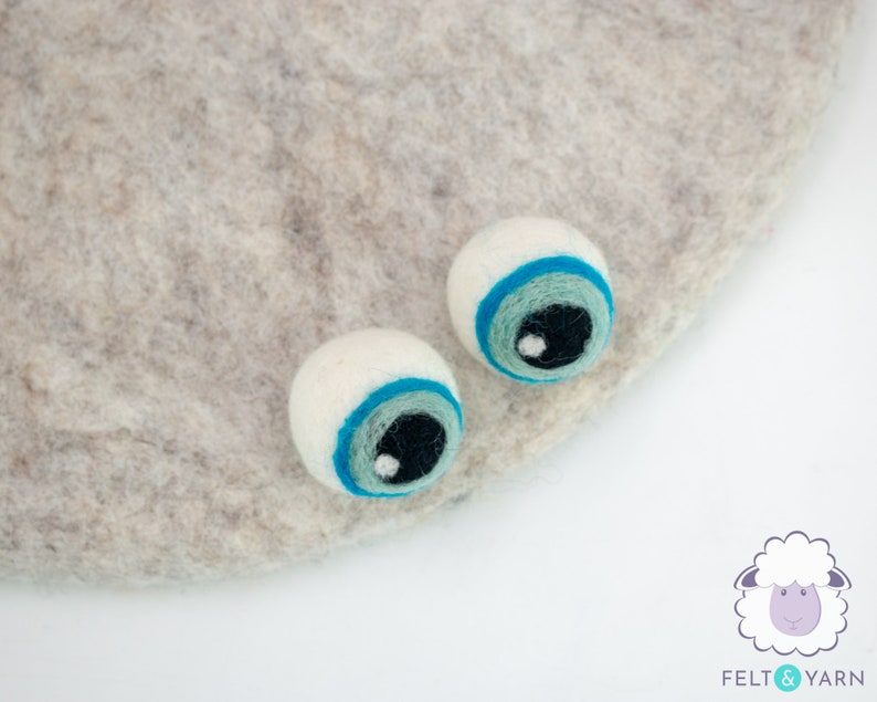 10 Pcs Wool Felt Eyeballs Creepy Halloween Evil Eyes Crafts for Kids: READY TO SHIP Light Blue