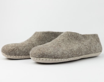 Grey Handmade Wool Felt Ankle Boot for Comfy Indoor and Outdoor Wear