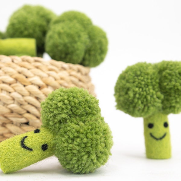 Handcrafted Wool Felt Broccoli (8cm) -  Fair Traded / Free Shipping