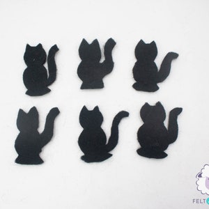 Wollfilz Halloween schwarze Katze für DIY Halloween Dekor | Gruselige Katze Ornament | Filzkatzen sterben Schnitte