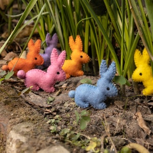 Multicolor Felt Sheet Easter Bunnies | Felted Mini Rabbits | Easter Decorations | Felt Bunny Garland | Easter Crafts for Kids