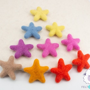 35 Pcs of 4cm Bulk Wool Felted Multicolor Stars Hand Felt Felt Stars For DIY Garland & Decor Craft Supplies: Fair Trade and Handmade