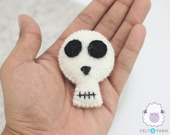 10 Pcs Wool Needled Monster Looking Skull Halloween Ornament Felted Decor: Certified Fair Trade & Handmade