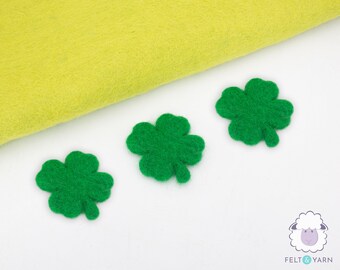 50 Pcs of Bulk Wool Felt Shamrock Clover 4cm & 7 cm | St. Patrick&#39;s Day Felt Decor Fair Trade and Handmade