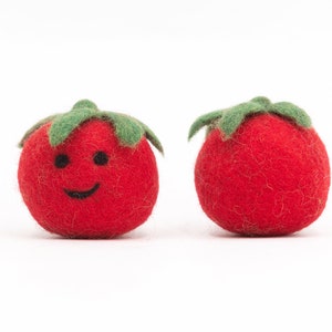 Handcrafted Wool Felt Smiley Tomato 5cm Fair Traded / Free Shipping image 4