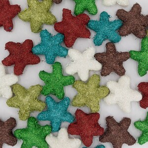 50 Stück Wollfilz Glitzer Sterne Handgefilzte Glitzersterne für Weihnachten Wohnkultur Ornamente: Fair gehandelt und ethisch handgemacht