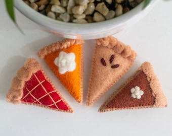 Wool Thanksgiving Pie Hand Stitched Felted Multiple Flavor Pies For Thanksgiving Decor Ornaments: Fair Trade and Ethically Handmade