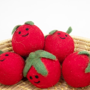 Handcrafted Wool Felt Smiley Tomato 5cm Fair Traded / Free Shipping image 6