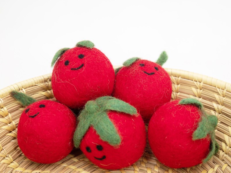 Handcrafted Wool Felt Smiley Tomato 5cm Fair Traded / Free Shipping image 6