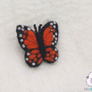 20 Pcs of Wool Felt Orange Butterfly Hand Felted 5cm Monarch For DIY Garland and Decor Craft Supplies: Fair Trade and Ethically Handmade image 2