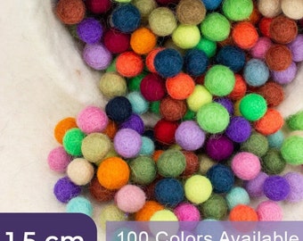 1.5cm Felt Pom Pom Balls in Bulk Starts with 500 Pieces Hand Felted Felt Balls Perfect for Home Decor Garland & DIY Projects