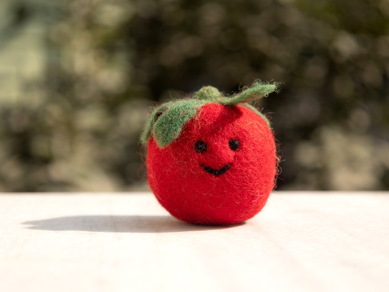 Handcrafted Wool Felt Smiley Tomato 5cm Fair Traded / Free Shipping image 8