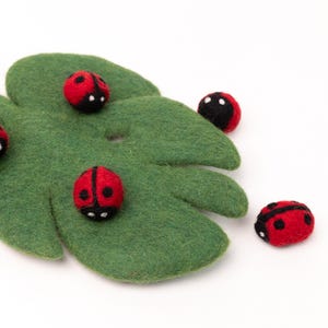 50 Red Wool Felt Ladybugs: 3cm, Handmade Craft Supplies