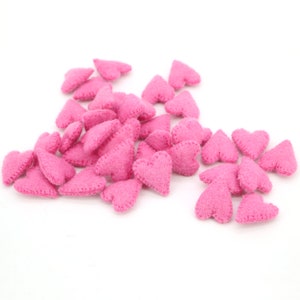 50 Pcs Of Bulk Wool Felt Pink Hearts Hand Felted Stitched Heart DIY Garland Craft Supplies: Fair Trade and Ethically Handmade