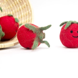 Handcrafted Wool Felt Smiley Tomato 5cm Fair Traded / Free Shipping image 5