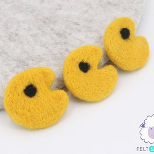 Wool Felt Handmade Pacman | Custom Color Pacman | Felted Pacman Toys for Kids Imaginative Play | Handmade and Free Shipping