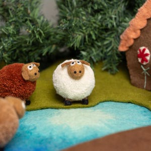 Handmade Wooly Felt Sheep Ornament | Xmas Tree Decoration | Hanging Diffuser for Room Freshening | Christmas Home Decor image 6