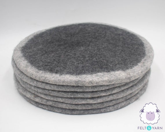 Wool Felted Round Thick Chair Seat Pads - Felt and Yarn