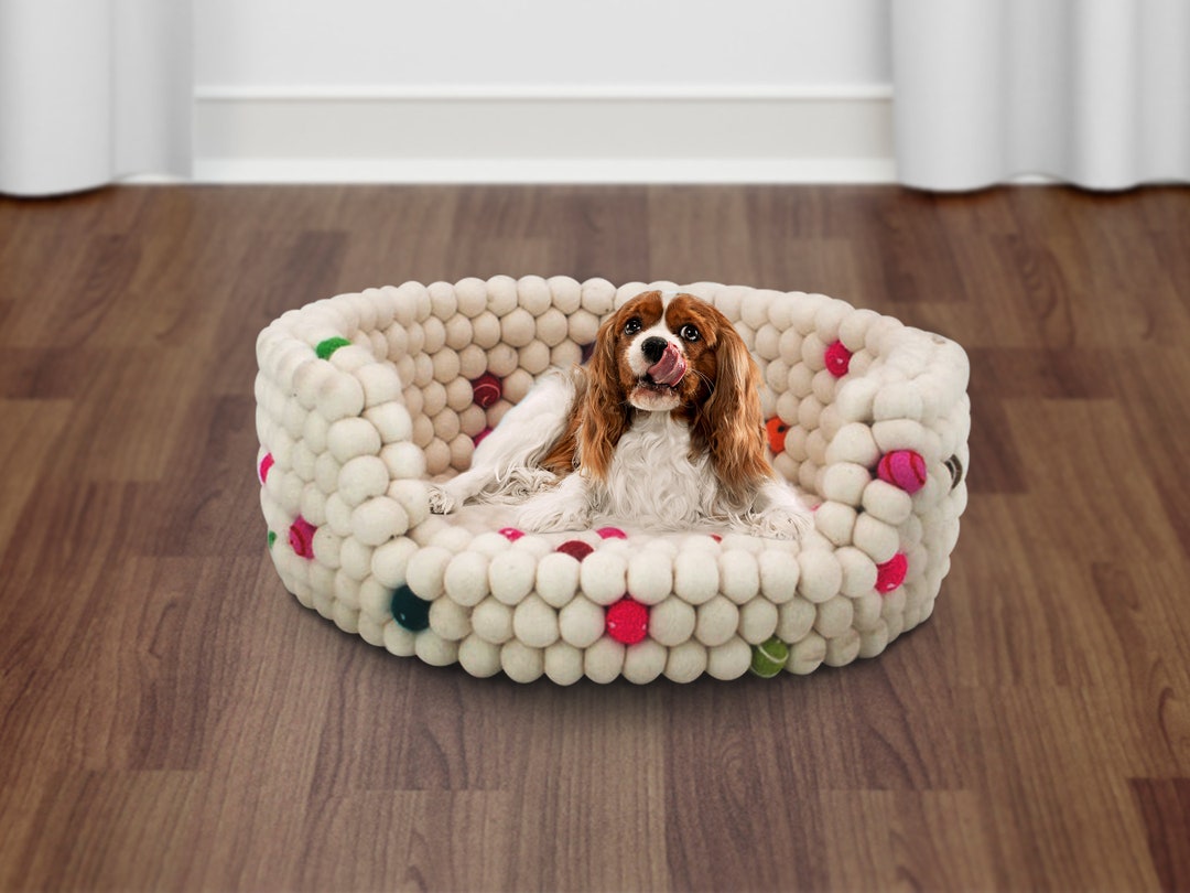 45cm Wool Felt Dog Bed Felt Dog Couches Felt Dog House Etsy