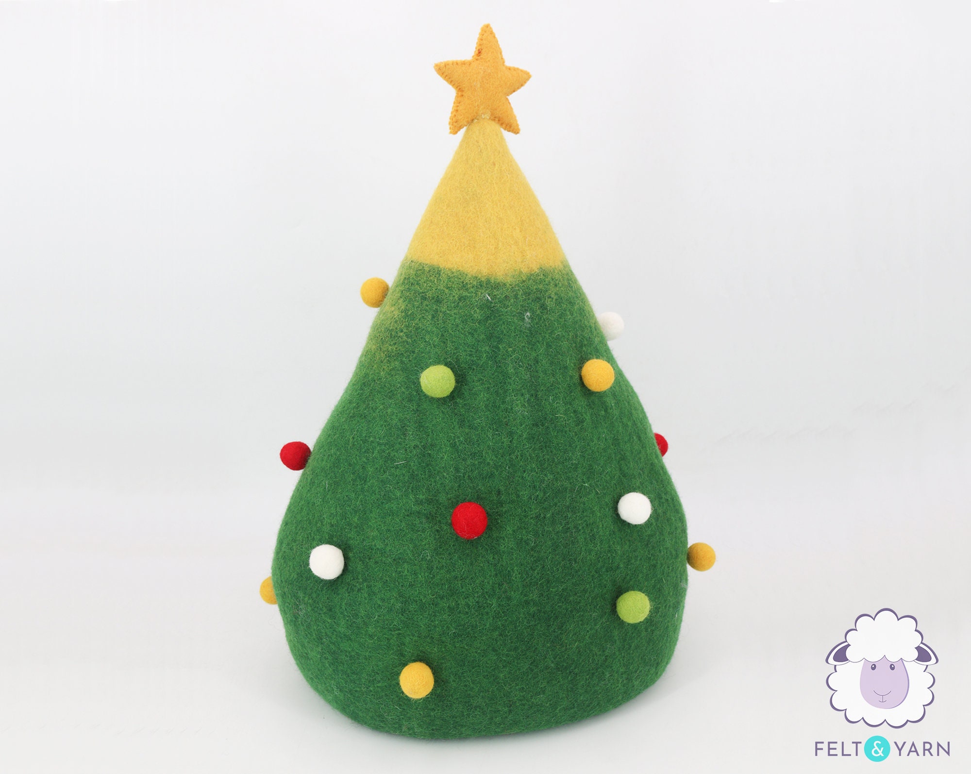 40cm Wool Felt Christmas Tree Cat Cave Felted Cat Bed Etsy
