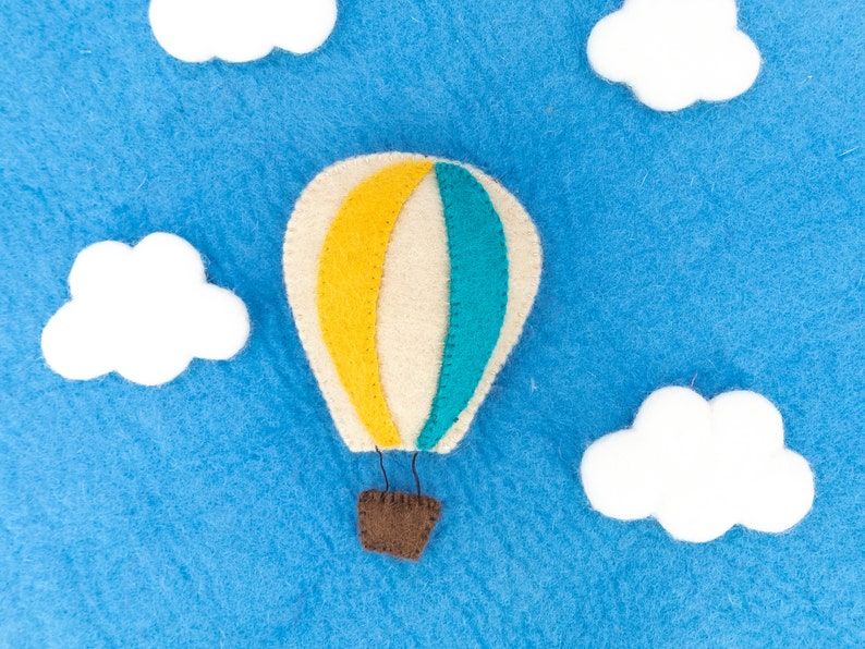 15cm Felt Hot Air Balloon Craft Crib Nursery Mobile Travel Nursery Decor Unisex Baby Gifts image 2