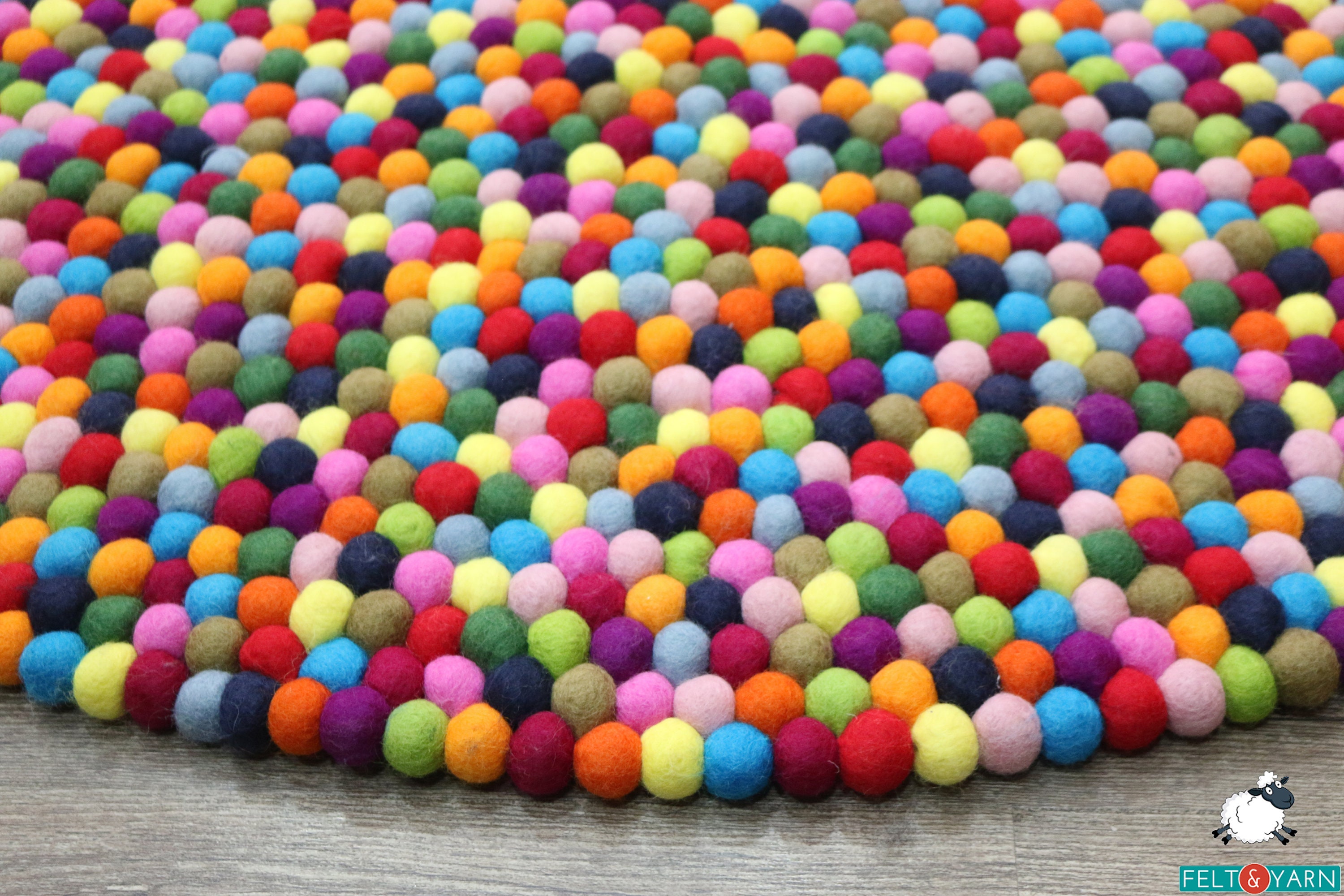 Felt ball rugs in 14 colors without white handmade felt rugs Etsy