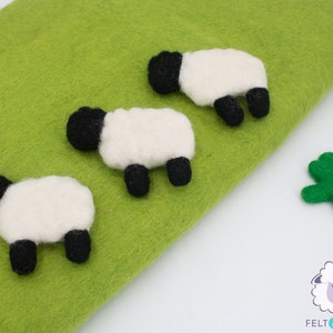 Bulk Wool Felt Flat Needled Black Sheep Ornament, Black & White Mini Felted Lamb Useful For Nativity Room Decor, Felt Sheep Garland