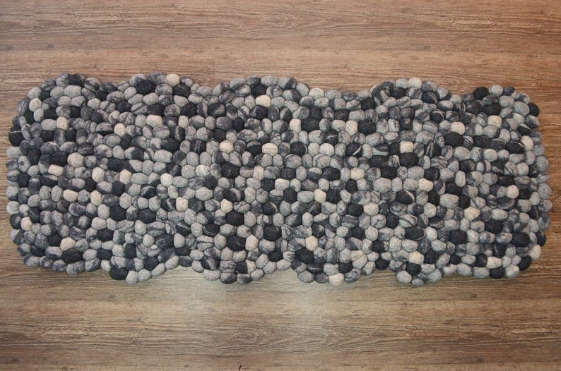 Felted stone rugs Stone rugs Pebble felt rugs felt stone Etsy