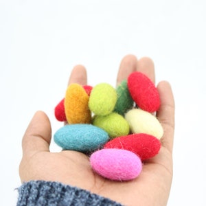 Multi Color Felt Oval Shape Felt Ball for Craft DIY Ideas & Decor ...