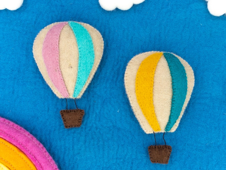 15cm Felt Hot Air Balloon Craft Crib Nursery Mobile Travel Nursery Decor Unisex Baby Gifts image 1