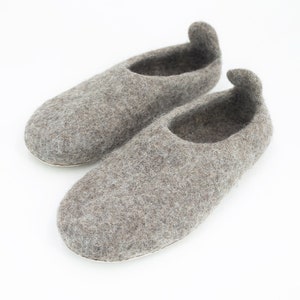 Unisex Warm Felt Slipper Hand Made With Marbled Brown Natural Wool Ankle Boots: Ethically Produced in Nepal